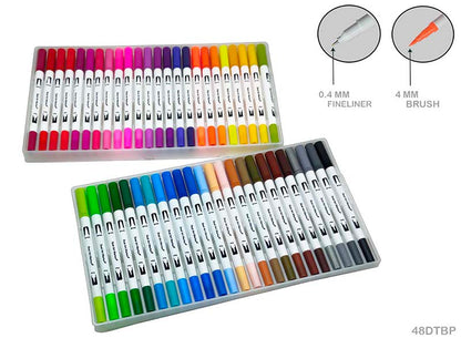 Gift To Love | Dual Tip Brush Pen | Pcs : 48 Color Set | Code : 48DTBP