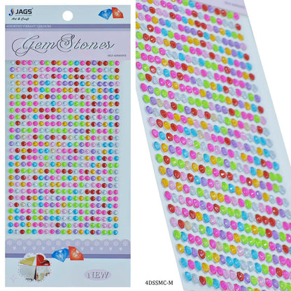 Gift To Love | Sticker Diamond | Color : Multi Colour | Size : 4 Mm | Code : 4DSSMC-M