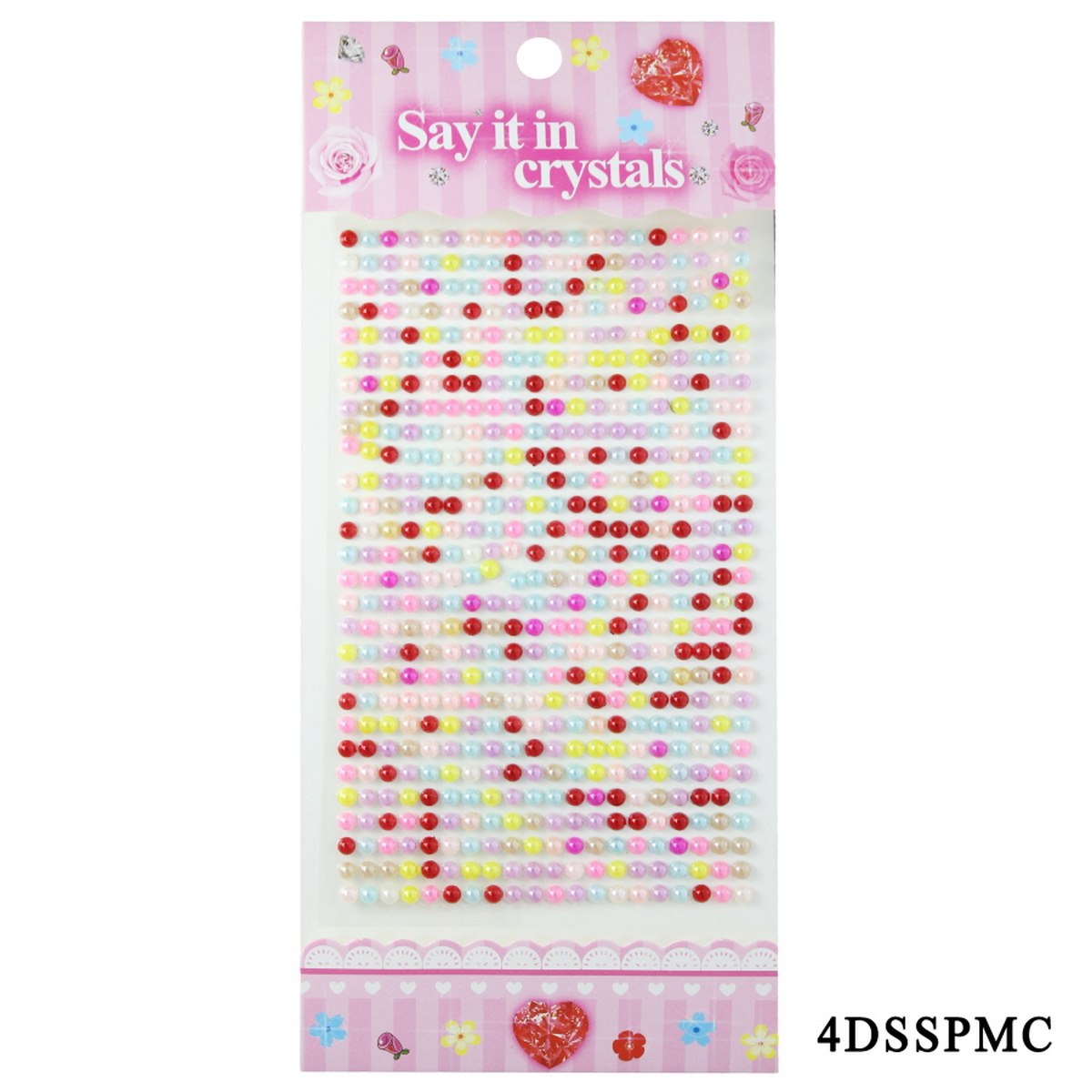 Gift To Love | Sticker Pearl | Color : Multi Colour | Pcs : 4 Pcs | Code : 4DSSPMC