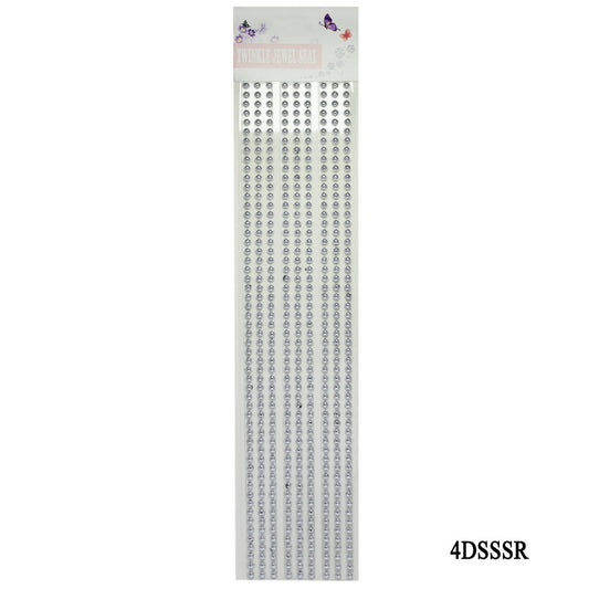 Gift To Love | Sticker Pearl Silver Twinkle Jewel | Pcs : Set Of 4 | Code : 4DSSSR