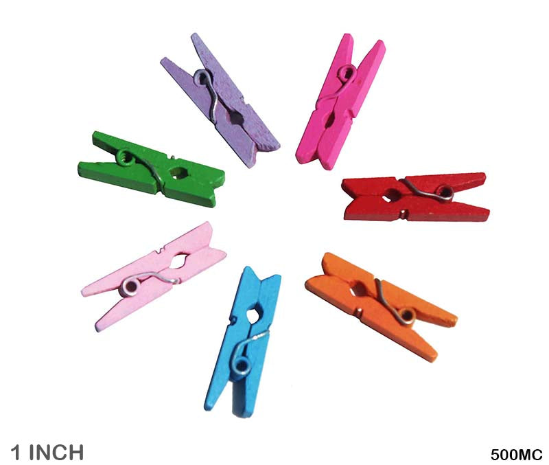Clip Midium Color 2" 250Pcs Wooden (500Mc)