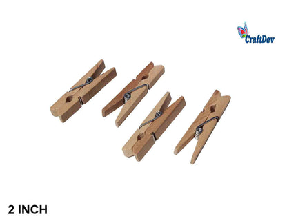 Clip Midium Plain 2" 250 Pcs Wooden (500Mp)