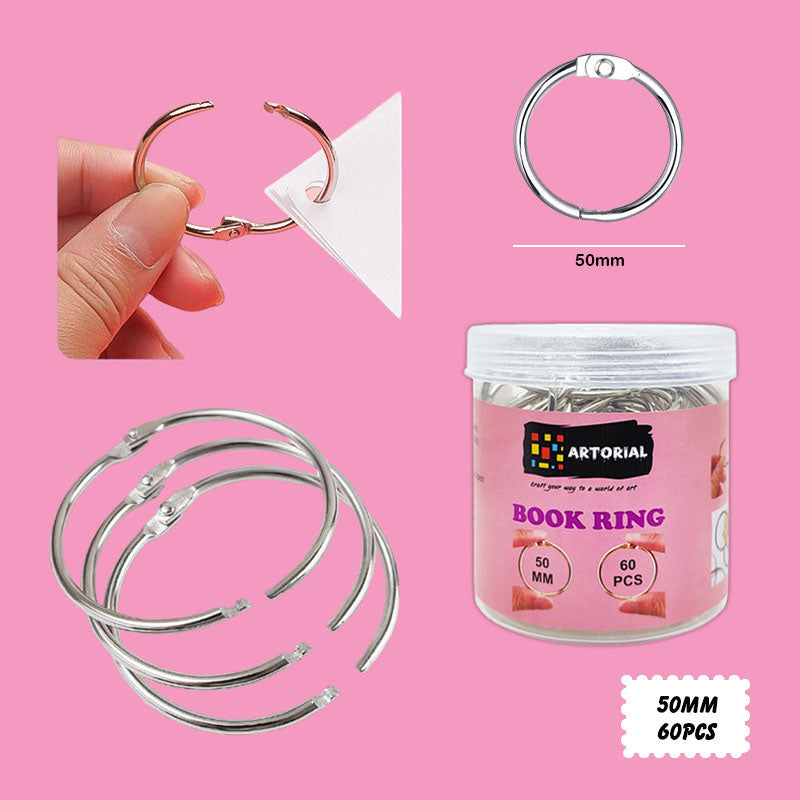Gift To Love | Book Ring | Color : Silver | Size : 50 Mm | Pcs : 60 Pcs | Code : 50MM