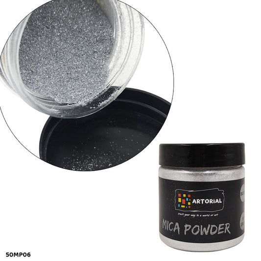 Gift To Love | Mica Pearl Powder | Color : Silver | Size : 50 Gm | Code : 50MP06