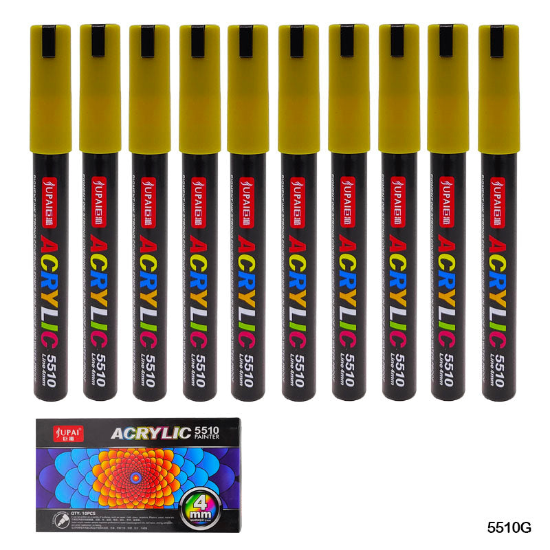 5510G Acrylic Paint Marker Gold 10Pc 4Mm-Gift To Love-Art & Craft