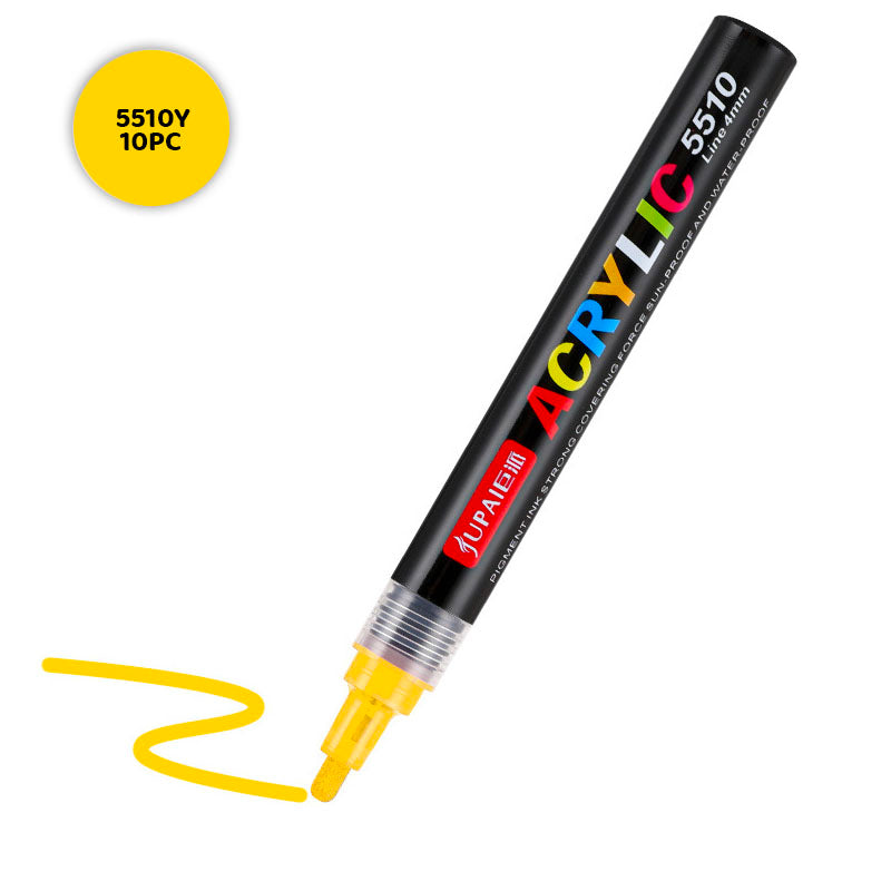 Acrylic Paint Marker Yellow 10 Pcs 4 mm