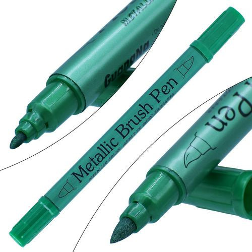 Gift To Love | Brush Metallic Pen Twin Tip Emerakd Green | Code : 562S-EGN