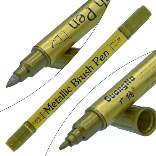 Gift To Love | Brush Metallic Pen Twin Tip Golden | Code : 562S-GD