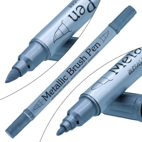 Gift To Love | Brush Metallic Pen Twin Tip Silver | Code : 562S-SR