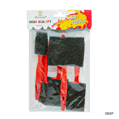 Gift To Love | Sponge Set Plastic Handle | Color : Black | Pcs : 5 Pcs | Code : 5BSP