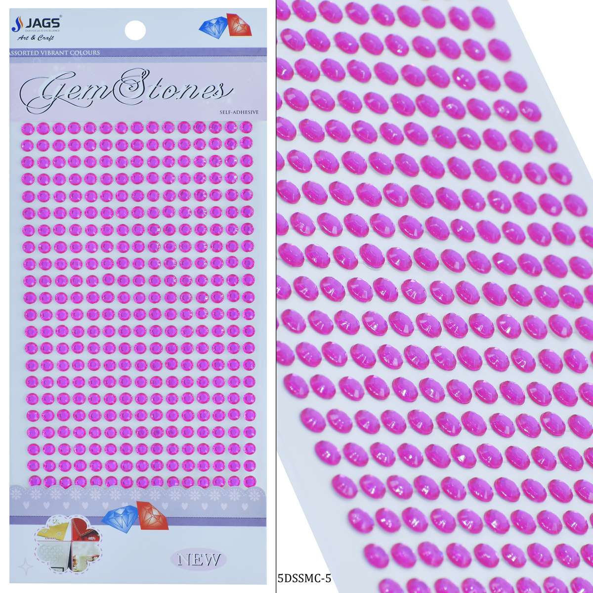 Gift To Love | Sticker Diamond | Color : Rani | Size : 5 Mm | Code : 5DSSMC-5