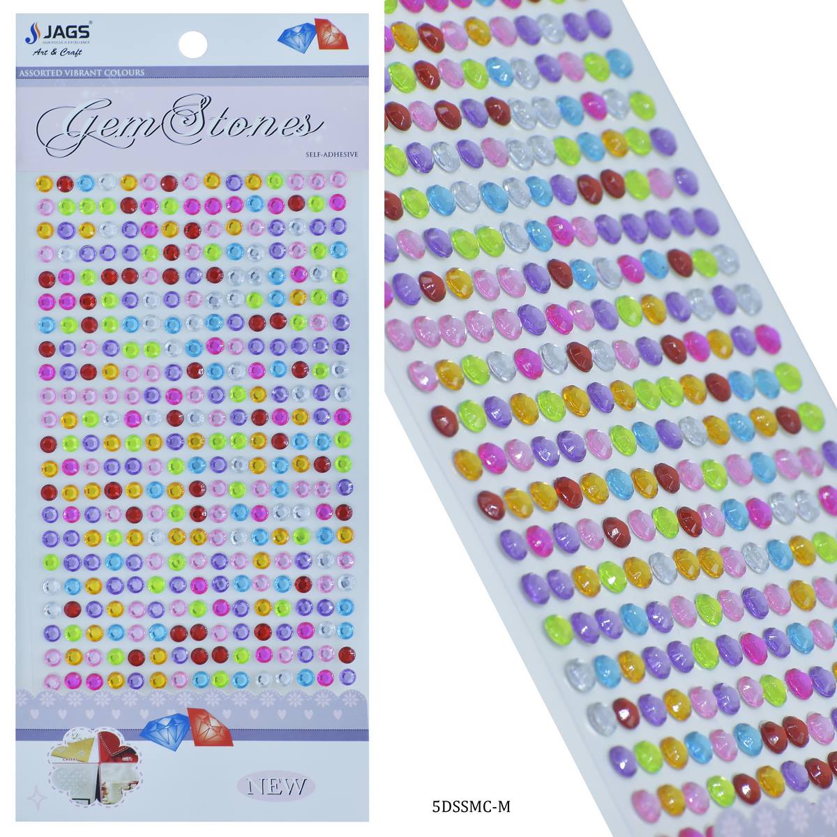 Gift To Love | Sticker Diamond | Color : Multi Colour | Size : 5 Mm | Code : 5DSSMC-M