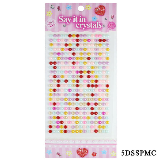 Gift To Love | Sticker Pearl | Color : Multi Colour | Pcs : 5 Pcs | Code : 5DSSPMC