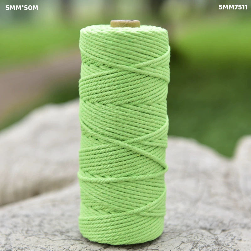 Gift To Love | Macrame Cotton Thread | Color : Light Green | Size : 5 Mm X 50 M | Code : 5MM7511