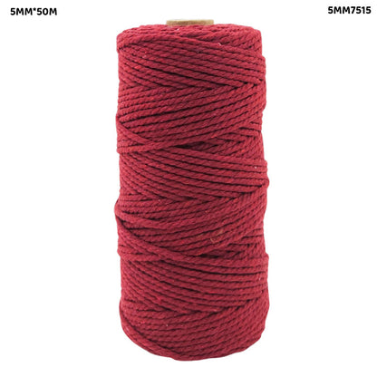 Gift To Love | Macrame Cotton Thread | Color : Maroon | Size : 5 Mm X 50 M | Code : 5MM7515