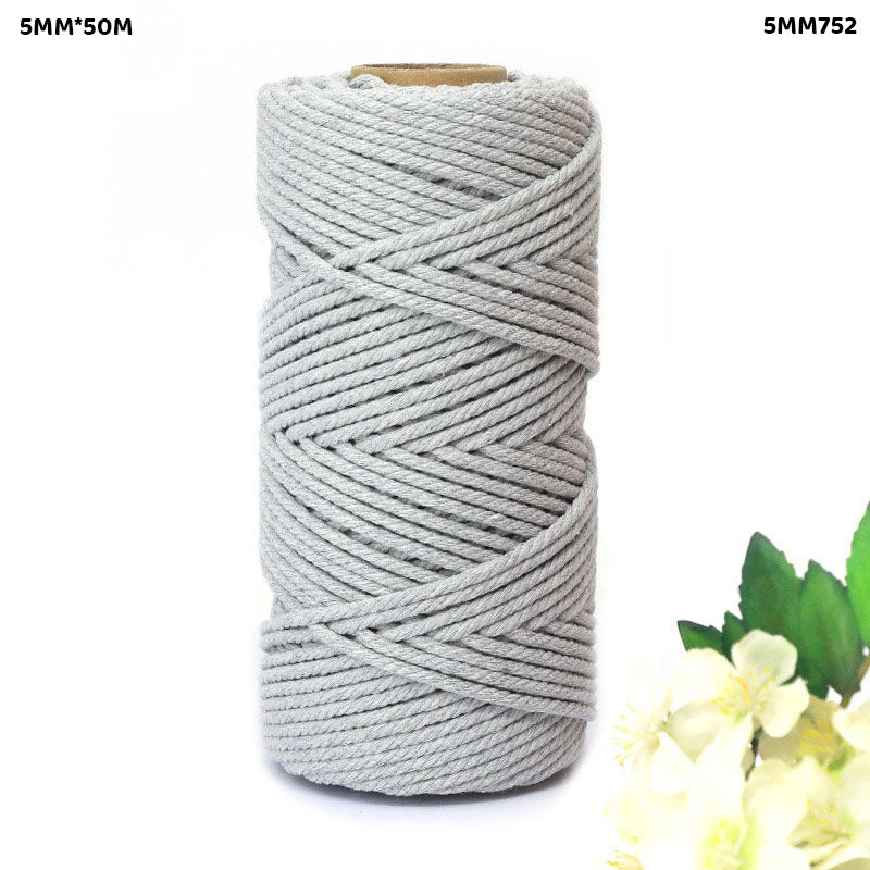 Gift To Love | Macrame Cotton Thread | Color : Gray | Size : 5 Mm X 50 M | Code : 5MM752