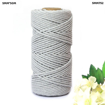 Gift To Love | Macrame Cotton Thread | Color : Gray | Size : 5 Mm X 50 M | Code : 5MM752