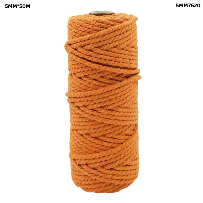 Gift To Love | Macrame Cotton Thread | Color : Dark Orange | Size : 5 Mm X 50 M | Code : 5MM7520