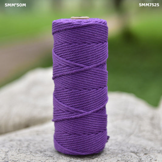Gift To Love | Macrame Cotton Thread | Color : Dark Purple | Size : 5 Mm X 50 M | Code : 5MM7525