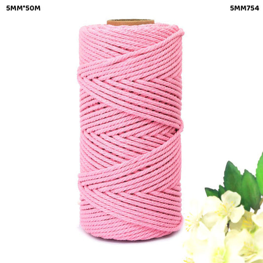 Gift To Love | Macrame Cotton Thread | Color : Pink | Size : 5 Mm X 50 M | Code : 5MM754