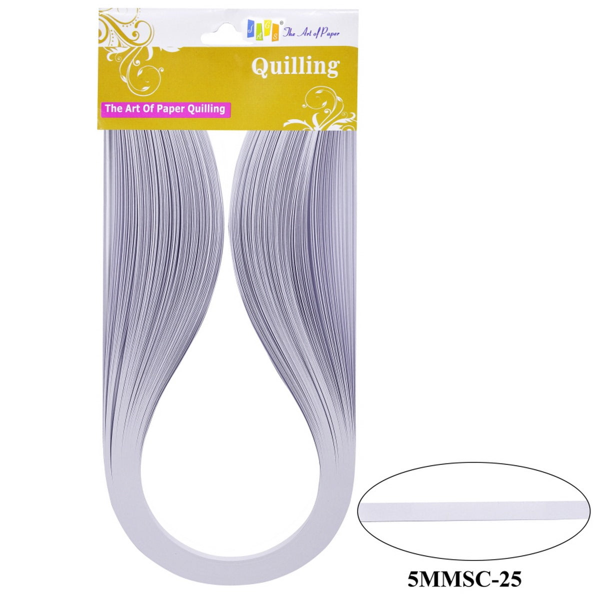 Gift To Love | Quilling Strip | Color : White | Size : 5 Mm | Code : 5MMSC-25