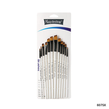 Gift To Love | Paint Brush White Handle | Pcs : 12 Pcs | Code : 6075X