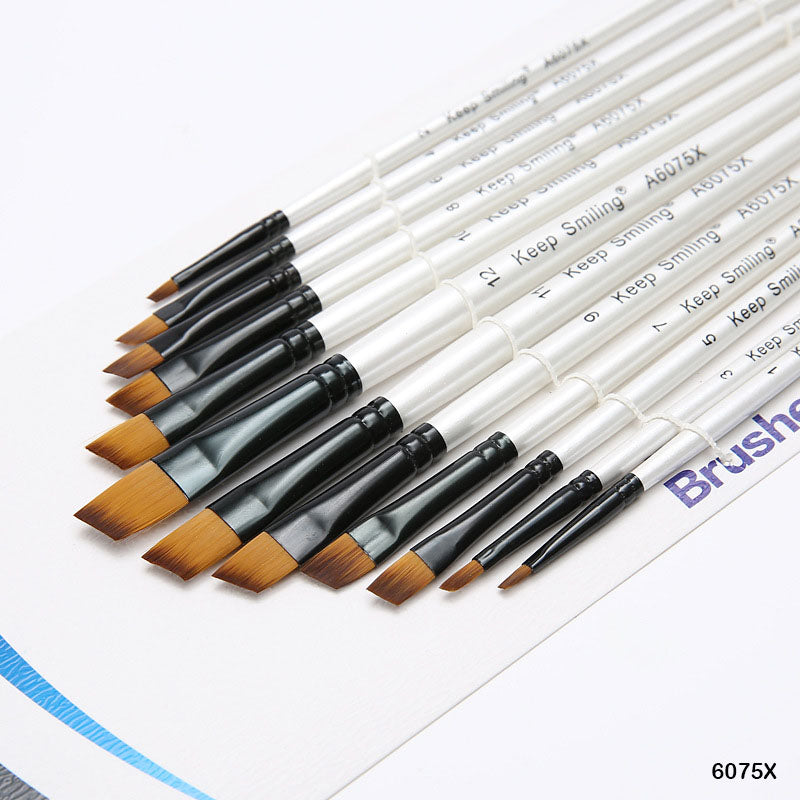 Gift To Love | Paint Brush White Handle | Pcs : 12 Pcs | Code : 6075X