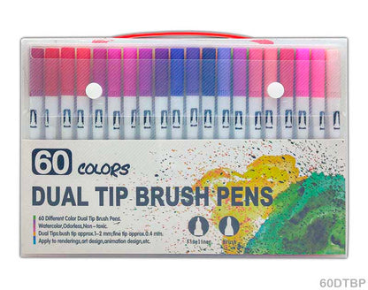 Gift To Love | Dual Tip Brush Pen | Pcs : 60 Color Set | Code : 60DTBP