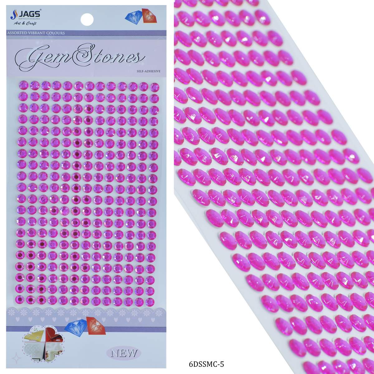 Gift To Love | Sticker Diamond | Color : Rani Pink | Size : 6 Mm | Code : 6DSSMC-5