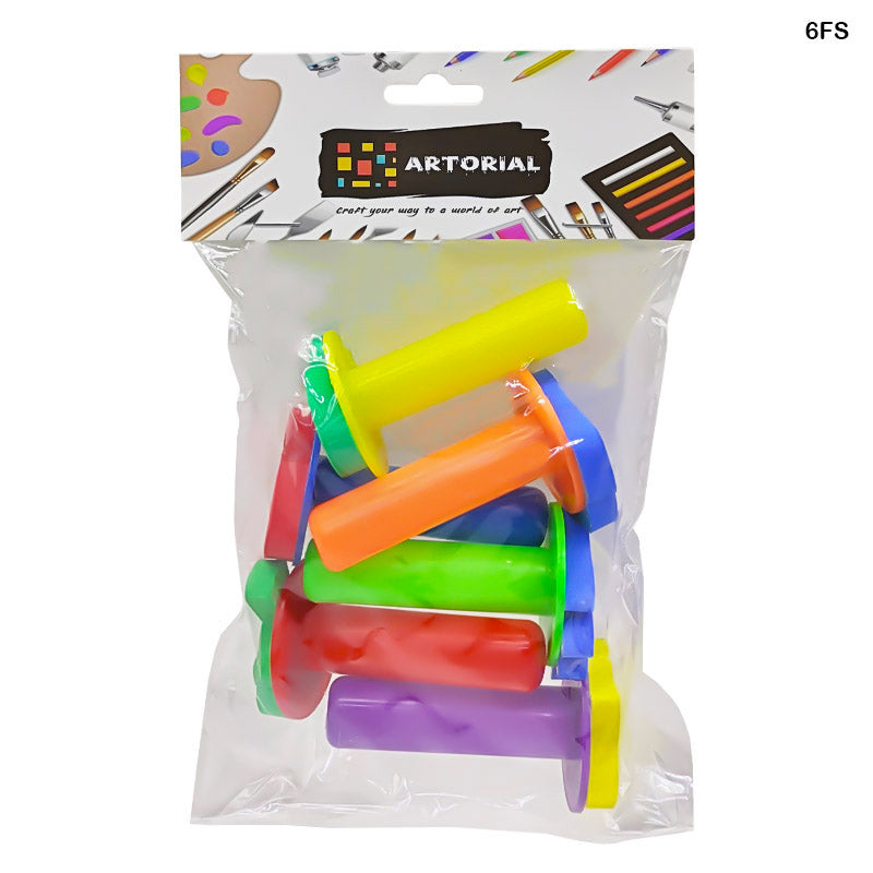 6 Pcs Foam Stamp With Long Plastic Handle