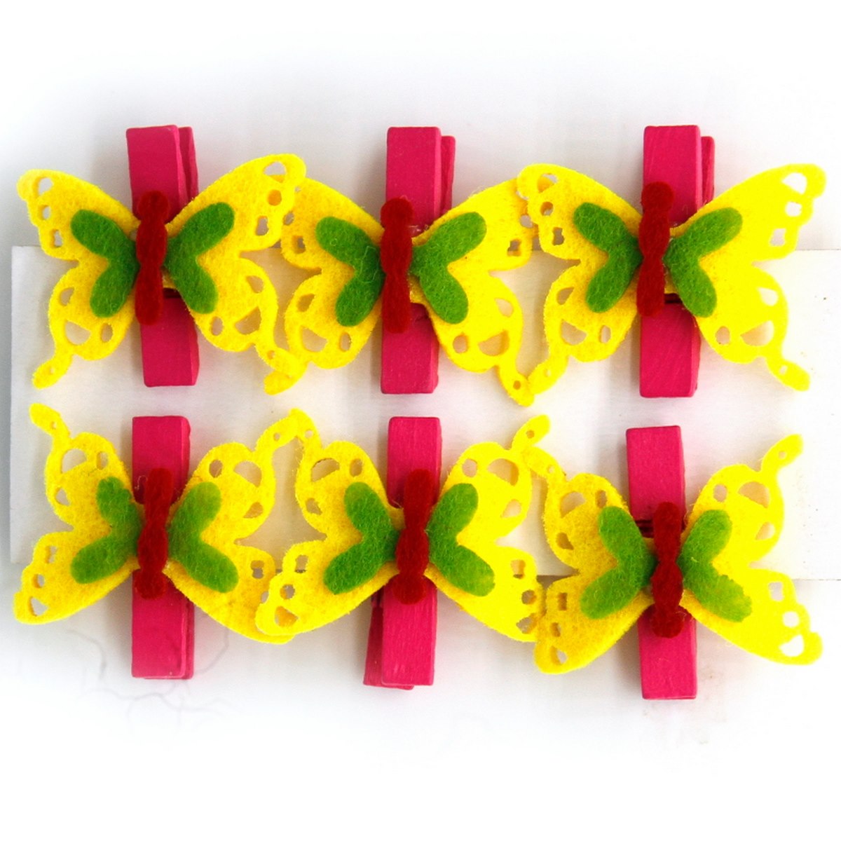 Gift To Love | Craft Wooden Clip Set Butterfly | Pcs : 6 Pcs | Code : 6PWCB