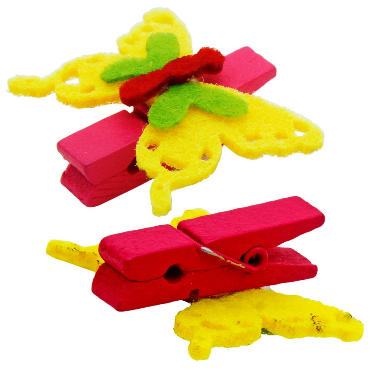 Gift To Love | Craft Wooden Clip Set Butterfly | Pcs : 6 Pcs | Code : 6PWCB