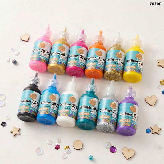 Gift To Love | Outliner 3D Effect Decorative Pen 30MLx12PC | Code : 7030F