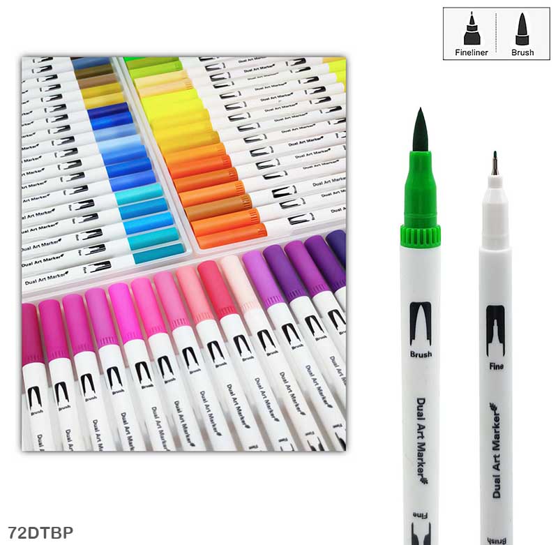 Gift To Love | Dual Tip Brush Pen | Pcs : 72 Pcs | Code : 72DTBP