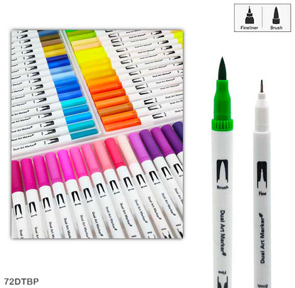 Gift To Love | Dual Tip Brush Pen | Pcs : 72 Pcs | Code : 72DTBP