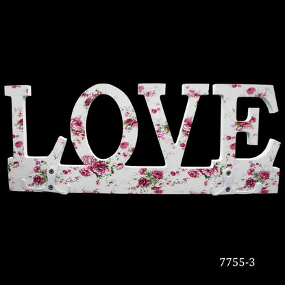 Gift To Love | Wooden Hook Printed Fancy Love & Home | Code : 7755-3