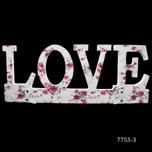 Gift To Love | Wooden Hook Printed Fancy Love & Home | Code : 7755-3