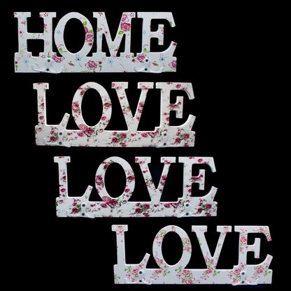 Gift To Love | Wooden Hook Printed Fancy Love & Home | Code : 7755-3
