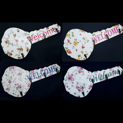 Gift To Love | Wooden Hook Printed Fancy Welcome Key | Size : Big | Code : 7755-4