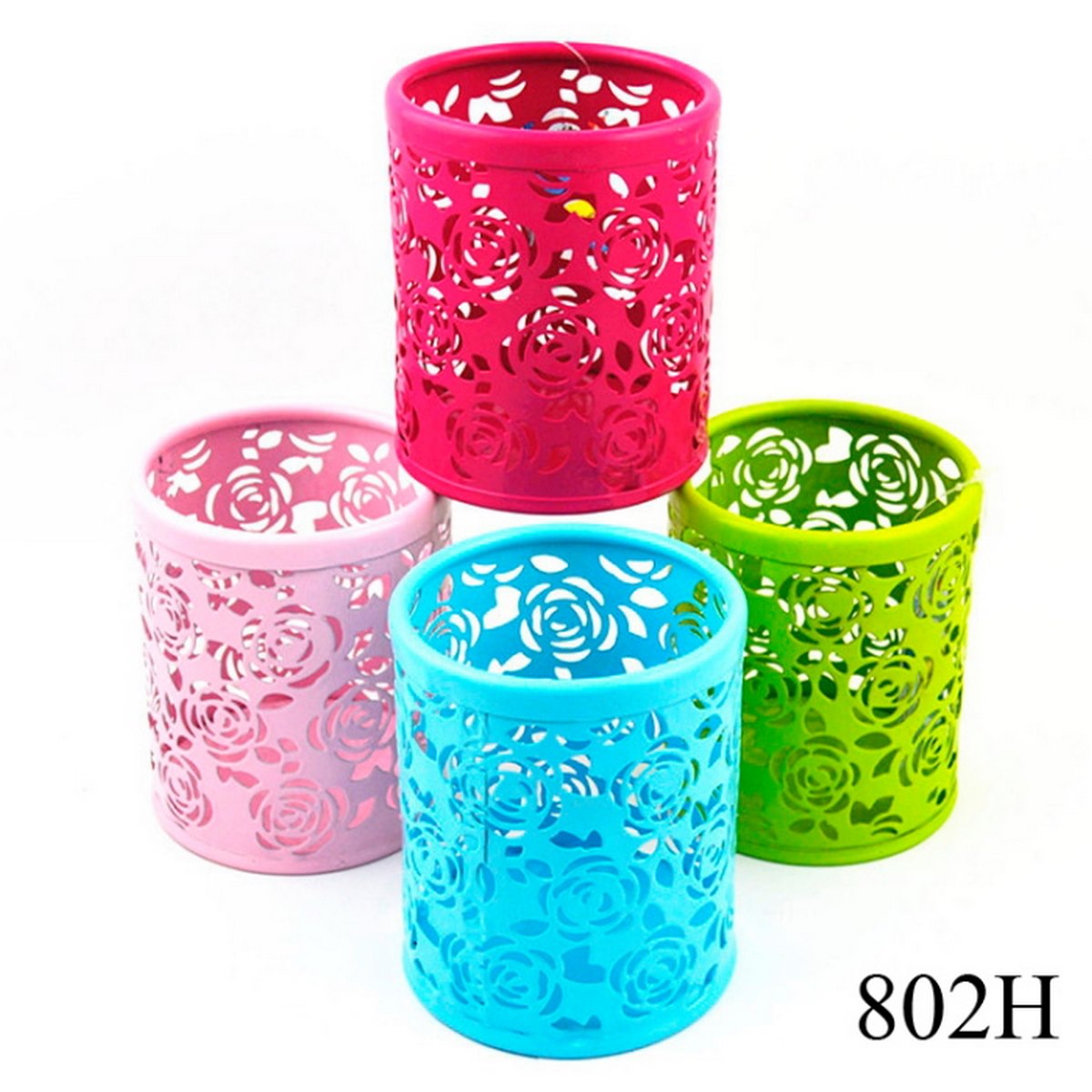 Gift To Love | Pen Stand Metal Round | Color : Colorful | Code : 802H