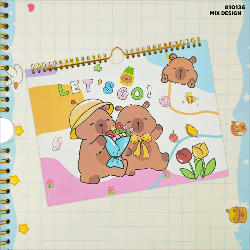 810136 Planner Cartoon Print Spiral 210X280Mm