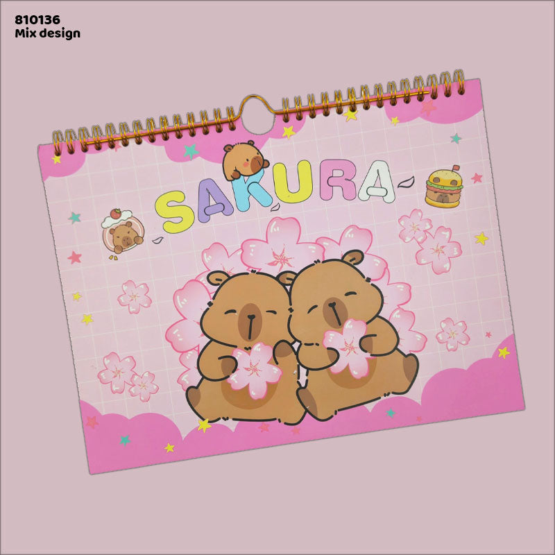 810136 Planner Cartoon Print Spiral 210X280Mm