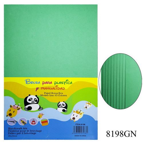 Gift To Love | A4 Foam Sheet Without Sticker Pack Of 10 Sheet Green | Code : 8198GN
