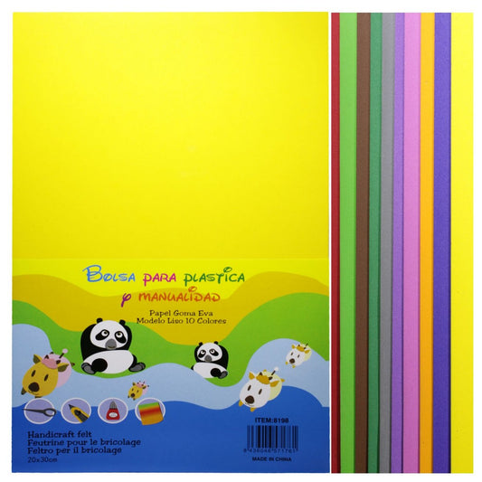 Gift To Love | A4 Foam Sheet Without Sticker | Color : Multi Color | Pcs : 10 Sheets | Code : 8198MC
