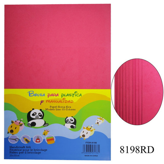 Gift To Love | A4 Foam Sheet Without Sticker | Color : Red | Pcs : Pack Of 10 Sheets | Code : 8198RD