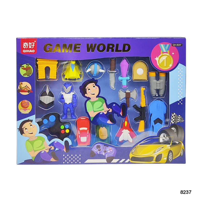 8237 GAME WORLD ERASER 1 SET - GIFT TO LOVE