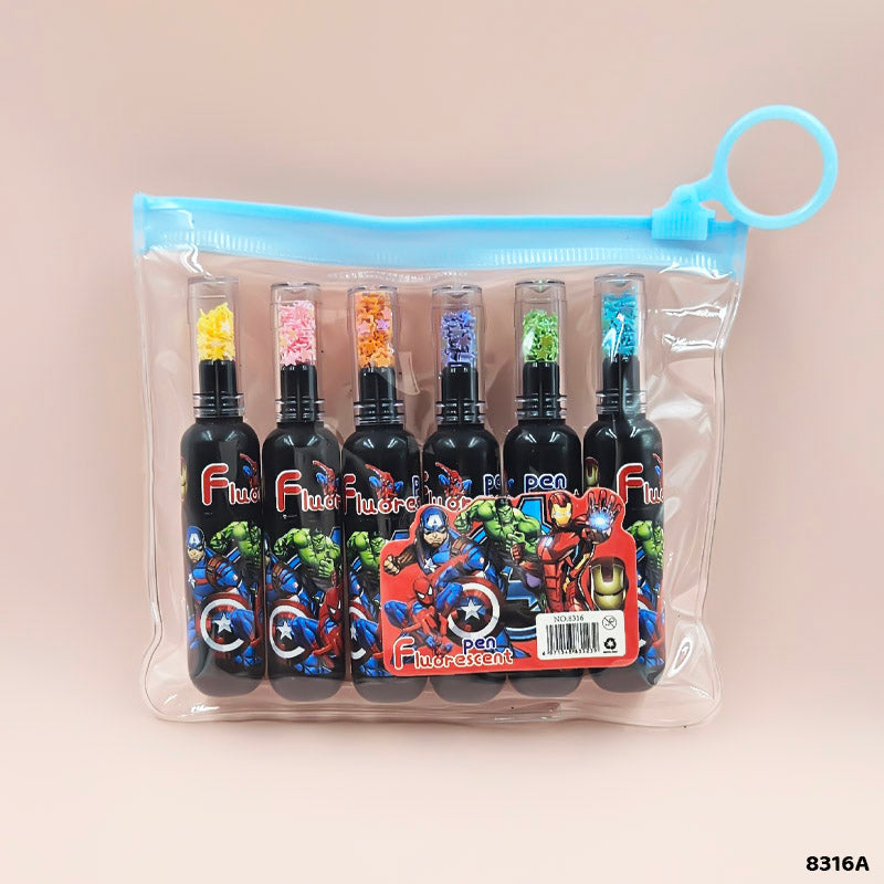 Avenger Highlighter Bottle Shape 6 Pcs-Gift To Love-Art & Craft