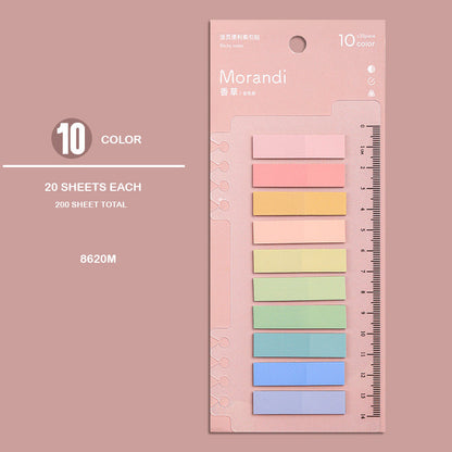 Gift To Love | Sticky Notes Morandi | Size : 11 X 44 Mm | Pcs : 10 Color | Code : 8620M