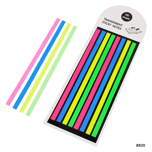 Gift To Love | Sticky Notes Neon | Size : 14 Mm X 5 Mm | Pcs : 8 Stripe | Code : 8820