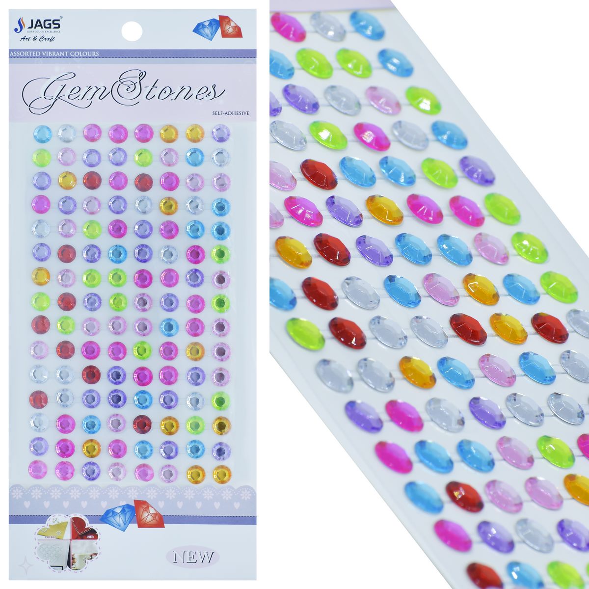Gift To Love | Sticker Diamond | Color : Multi Colour | Size : 8 Mm | Code : 8DSSMC-M
